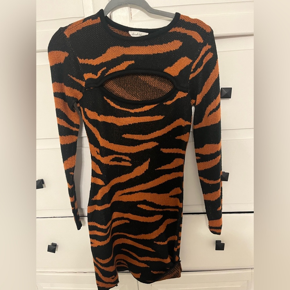 Black and Orange Striped Dress